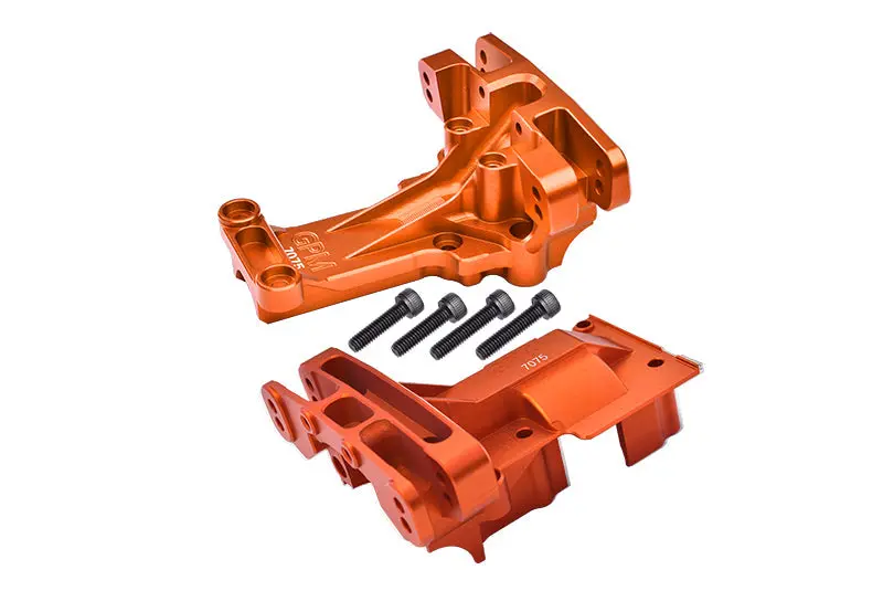 Aluminum 7075 Front And Rear Upper Bulkhead Set For 1:5 Traxxas X Maxx 8S 77086-4 / Xrt 8S 78086-4 Monster Truck Upgrades - Orange 1