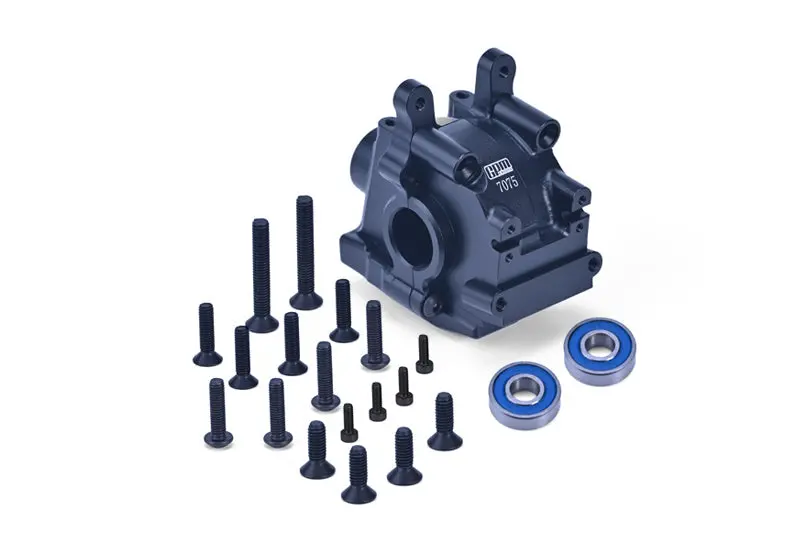 Aluminum 7075 Front Bulkhead (Larger Inner Bearings) For Losi 1:10 Lasernut U4 Tenacity Los03028 / Tenacity Db Pro Los03027v2 Upgrades - Black 1
