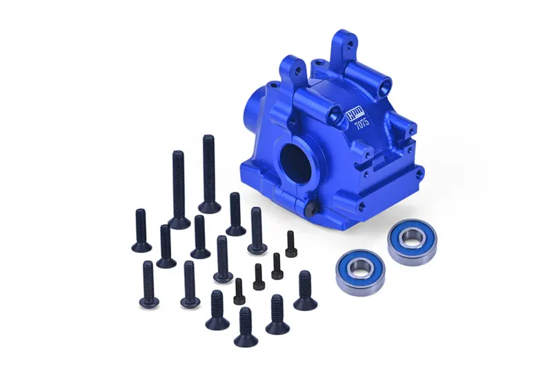 Aluminum 7075 Front Bulkhead (Larger Inner Bearings) For Losi 1:10 Lasernut U4 Tenacity Los03028 / Tenacity Db Pro Los03027v2 Upgrades - Blue 1