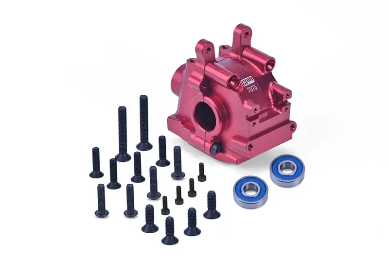 Aluminum 7075 Front Bulkhead (Larger Inner Bearings) For Losi 1:10 Lasernut U4 Tenacity Los03028 / Tenacity Db Pro Los03027v2 Upgrades - Red 1