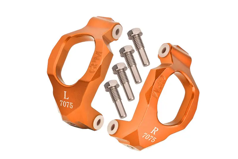 Aluminum 7075 Front C-Hubs For Traxxas 1:10 4Wd Maxx 89076-4 / 4Wd Maxx With Widemaxx 89086-4 / 1:8 4Wd Maxx Slash 6S 102076-4 Upgrades - Orange 1