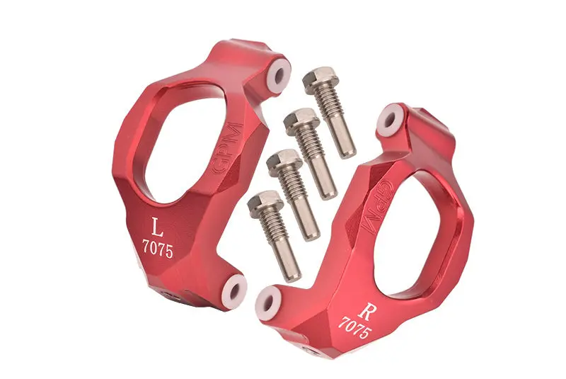 Aluminum 7075 Front C-Hubs For Traxxas 1:10 4Wd Maxx 89076-4 / 4Wd Maxx With Widemaxx 89086-4 / 1:8 4Wd Maxx Slash 6S 102076-4 Upgrades - Red 1