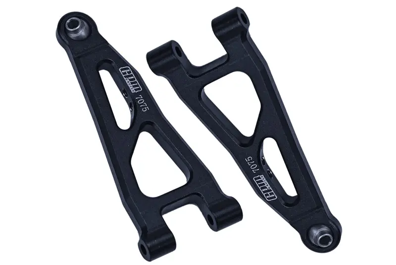 Aluminum 7075 Front Lower Suspension Arms For Arrma 1/18 Granite Grom Mega 380 Brushed 4X4 Monster Truck Ara2102 - Black 1