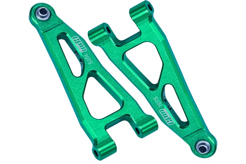 Aluminum 7075 Front Lower Suspension Arms For Arrma 1/18 Granite Grom Mega 380 Brushed 4X4 Monster Truck Ara2102 - Green 1