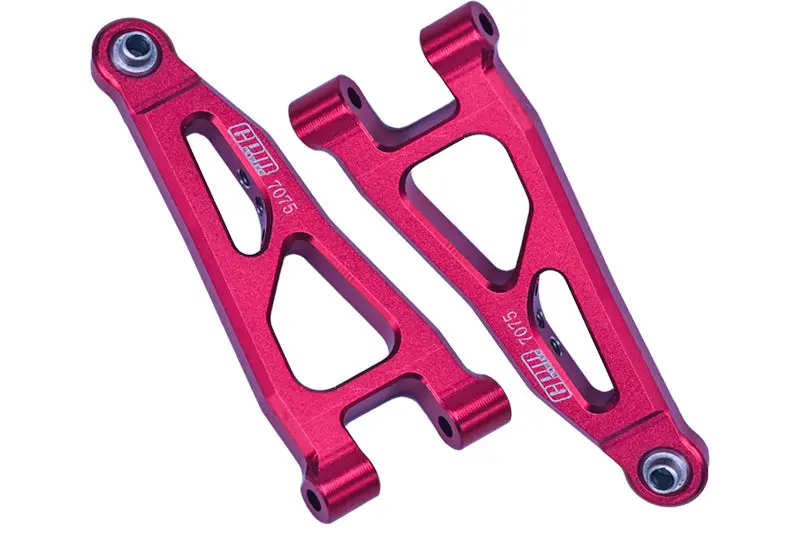 Aluminum 7075 Front Lower Suspension Arms For Arrma 1/18 Granite Grom Mega 380 Brushed 4X4 Monster Truck Ara2102 - Red 1