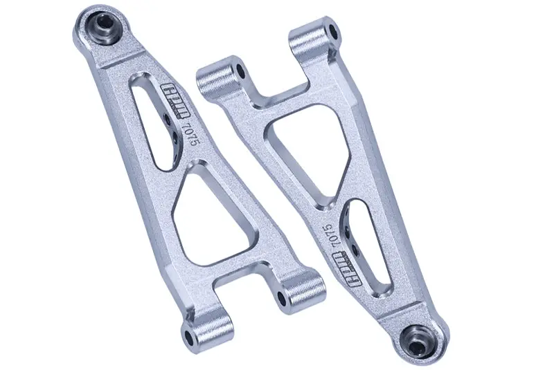 Aluminum 7075 Front Lower Suspension Arms For Arrma 1/18 Granite Grom Mega 380 Brushed 4X4 Monster Truck Ara2102 - Silver 1