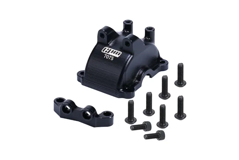 Aluminum 7075 Front Or Rear Gearbox Cover + Upper Arm Stabilizer For 1:10 Tamiya Rc Tt-02 / Tt-02T Upgrade Parts - Black 1