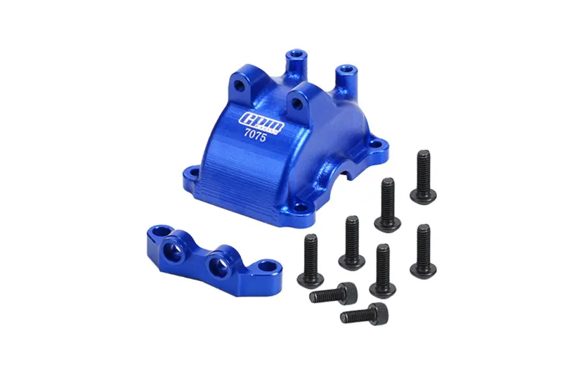 Aluminum 7075 Front Or Rear Gearbox Cover + Upper Arm Stabilizer For 1:10 Tamiya Rc Tt-02 / Tt-02T Upgrade Parts - Blue 1