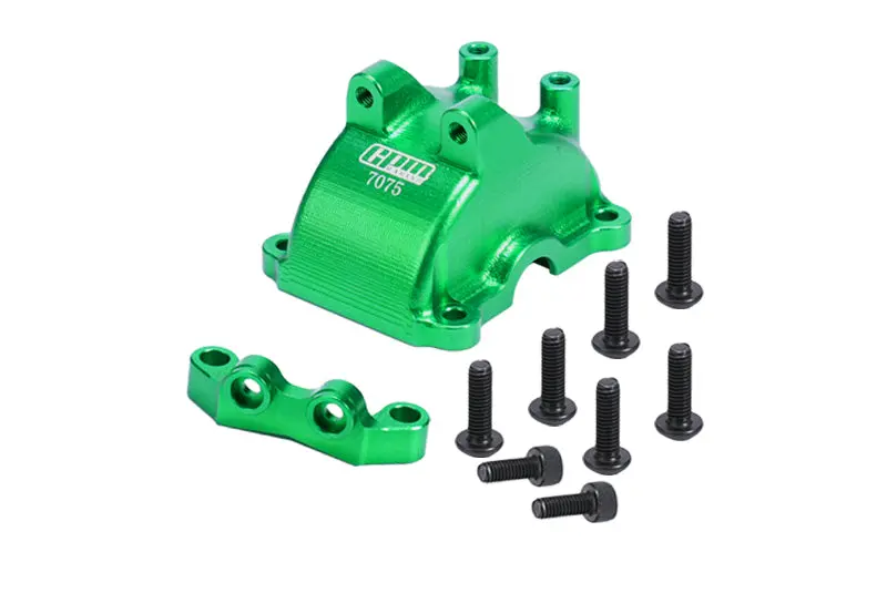 Aluminum 7075 Front Or Rear Gearbox Cover + Upper Arm Stabilizer For 1:10 Tamiya Rc Tt-02 / Tt-02T Upgrade Parts - Green 1