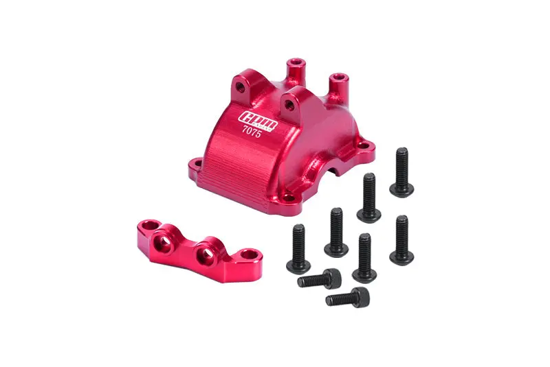 Aluminum 7075 Front Or Rear Gearbox Cover + Upper Arm Stabilizer For 1:10 Tamiya Rc Tt-02 / Tt-02T Upgrade Parts - Red 1