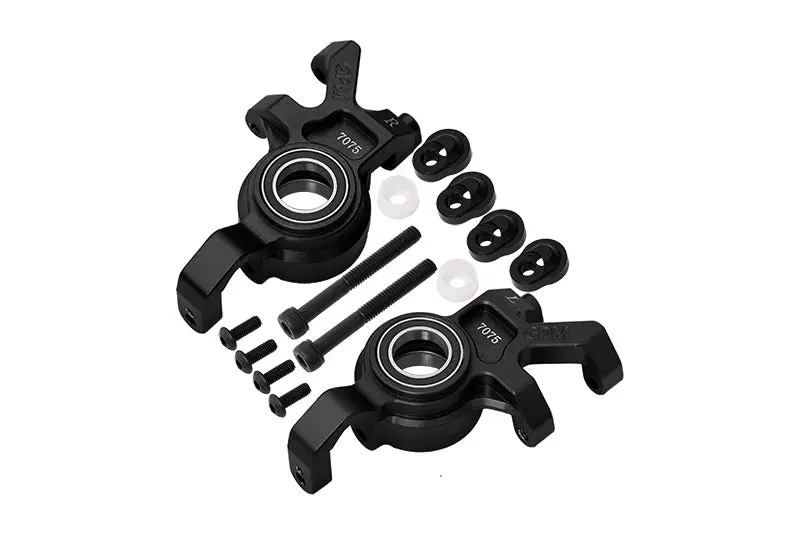 Aluminum 7075 Front Oversized Steering Blocks For Traxxas 1:5 X Maxx 6S / X Maxx 8S / Xrt 8S Monster Truck Upgrades - Black 1