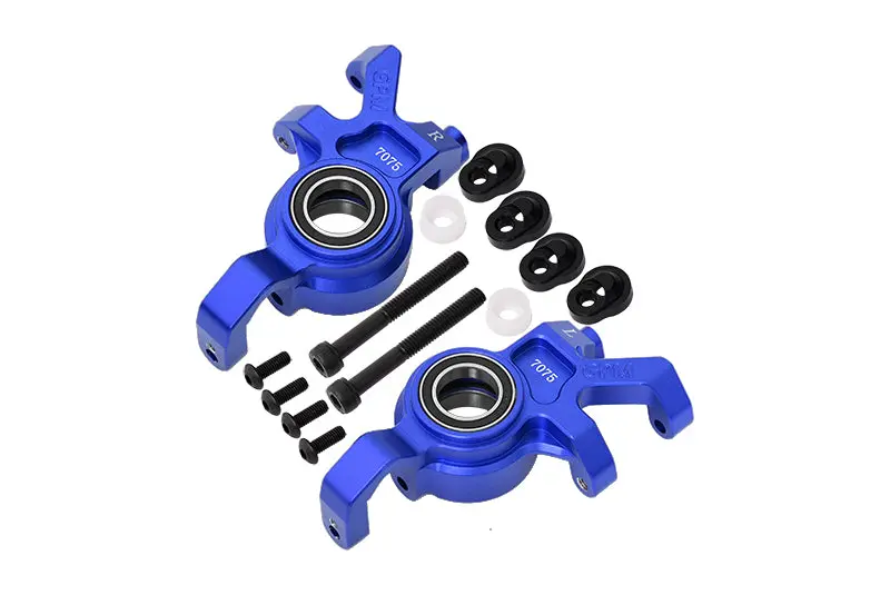 Aluminum 7075 Front Oversized Steering Blocks For Traxxas 1:5 X Maxx 6S / X Maxx 8S / Xrt 8S Monster Truck Upgrades - Blue 1
