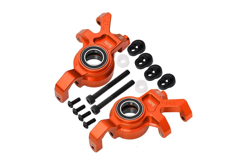 Aluminum 7075 Front Oversized Steering Blocks For Traxxas 1:5 X Maxx 6S / X Maxx 8S / Xrt 8S Monster Truck Upgrades - Orange 1