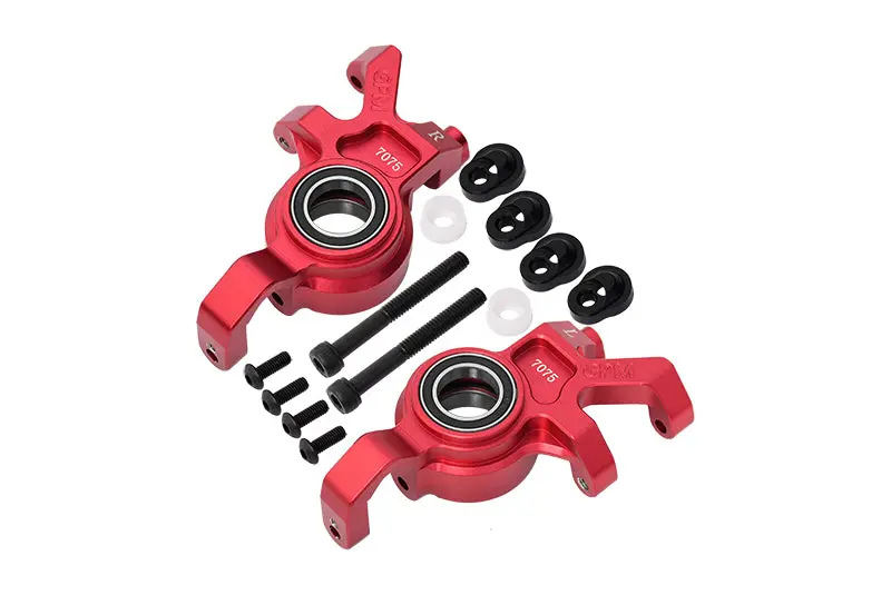 Aluminum 7075 Front Oversized Steering Blocks For Traxxas 1:5 X Maxx 6S / X Maxx 8S / Xrt 8S Monster Truck Upgrades - Red 1