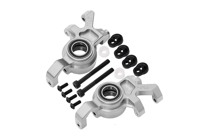 Aluminum 7075 Front Oversized Steering Blocks For Traxxas 1:5 X Maxx 6S / X Maxx 8S / Xrt 8S Monster Truck Upgrades - Silver 1