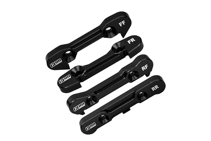 Aluminum 7075 Front & Rear Lower Suspension Mount For Losi 1/6 8Ight-X Super Lasernut 4Wd Buggy-Los04019 / 1:8 8Ight-Xe Sensored Buggy-Los04018 / 8Ight-Xte Sensored Truggy-Los04020 Upgrades - Black 1