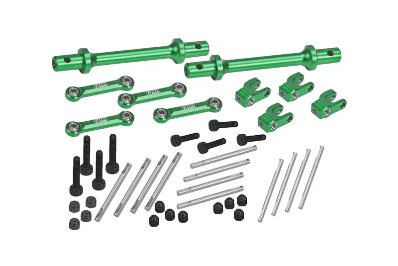 Aluminum 7075 Front & Rear Sway Bar Set For Losi 1/18 Mini Lmt 4X4 Brushed Monster Truck Rtr-Los01026 Upgrades - Green 1