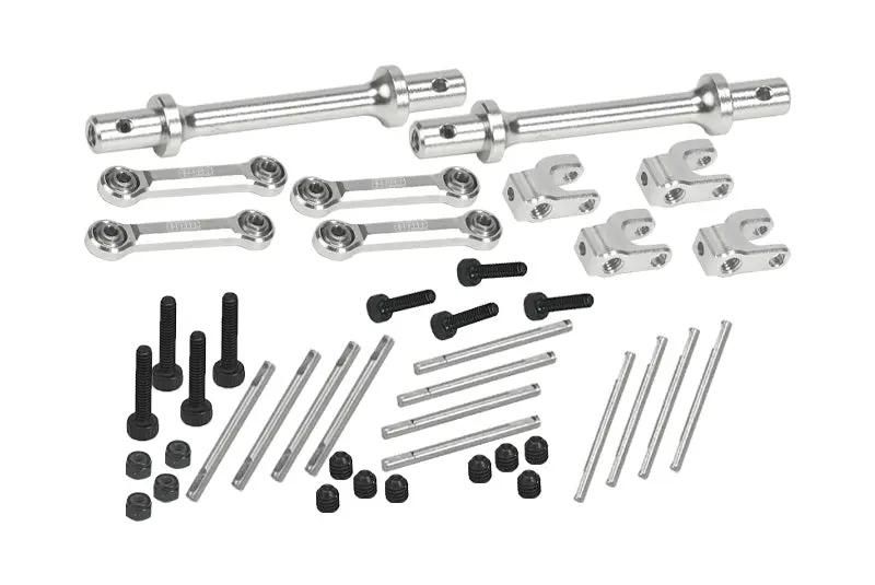 Aluminum 7075 Front & Rear Sway Bar Set For Losi 1/18 Mini Lmt 4X4 Brushed Monster Truck Rtr-Los01026 Upgrades - Silver 1