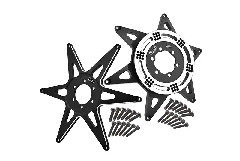 Aluminum 7075 Front & Rear Wheel Pattern Buckle For Losi 1:4 Promoto Mx Motorcycle Dirt Bike Rtr Fxr Los06000 Los06002 Upgrades - Black 1