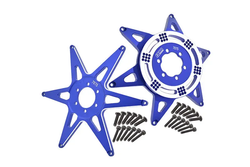 Aluminum 7075 Front & Rear Wheel Pattern Buckle For Losi 1:4 Promoto Mx Motorcycle Dirt Bike Rtr Fxr Los06000 Los06002 Upgrades - Blue 1