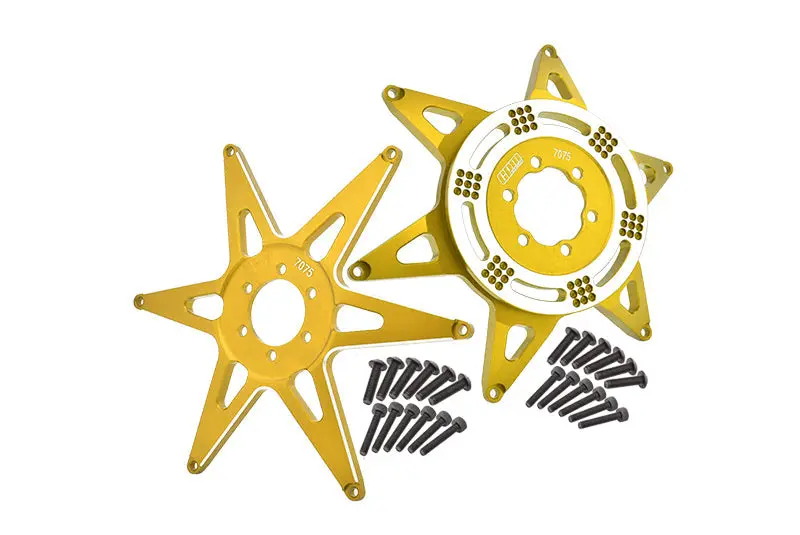 Aluminum 7075 Front & Rear Wheel Pattern Buckle For Losi 1:4 Promoto Mx Motorcycle Dirt Bike Rtr Fxr Los06000 Los06002 Upgrades - Gold 1