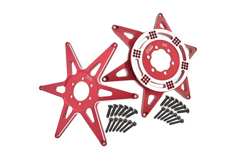 Aluminum 7075 Front & Rear Wheel Pattern Buckle For Losi 1:4 Promoto Mx Motorcycle Dirt Bike Rtr Fxr Los06000 Los06002 Upgrades - Red 1