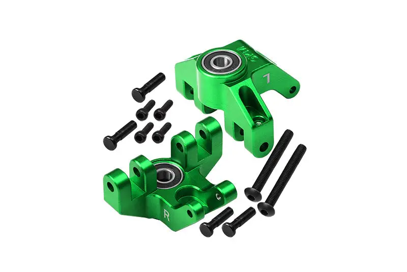 Aluminum 7075 Front Spindle Set (Larger Inner Bearings) For Losi 1:8 Lmt 4Wd Solid Axle Monster Truck Los04022 / Lmt Mega Truck Brushless Los04024 / Lmt Grave Digger/Son-Uva Digger Los04021 - Green 1