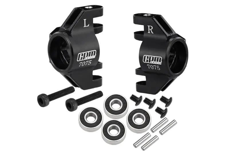 Aluminum 7075 Front Steering Block (Larger Inner Bearings) For Losi 1/18 Mini Lmt 4X4 Brushed Monster Truck Rtr-Los01026 Upgrade Parts - Black 1