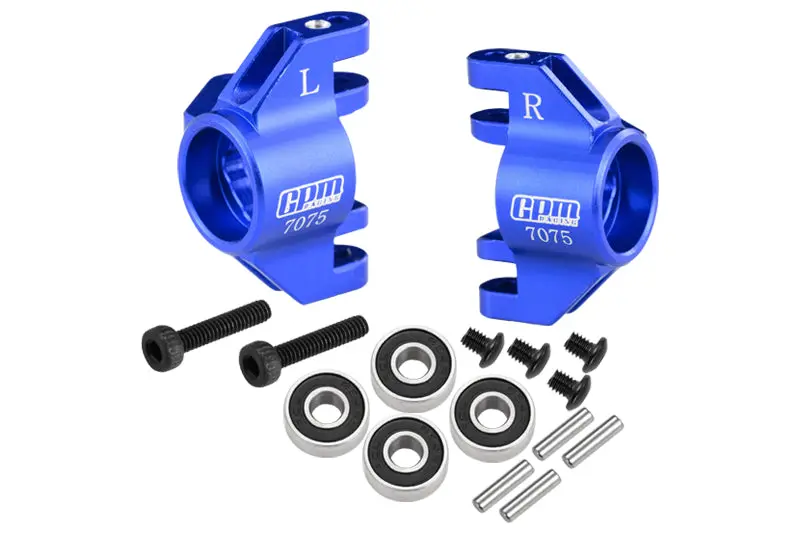 Aluminum 7075 Front Steering Block (Larger Inner Bearings) For Losi 1/18 Mini Lmt 4X4 Brushed Monster Truck Rtr-Los01026 Upgrade Parts - Blue 1