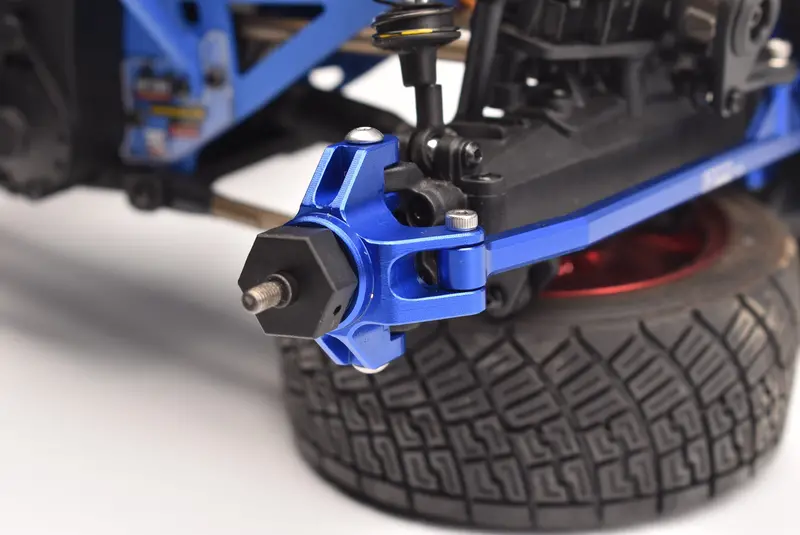 Aluminum 7075 Front Steering Block (Larger Inner Bearings) For Losi 1/18 Mini Lmt 4X4 Brushed Monster Truck Rtr-Los01026 Upgrade Parts - Blue 2