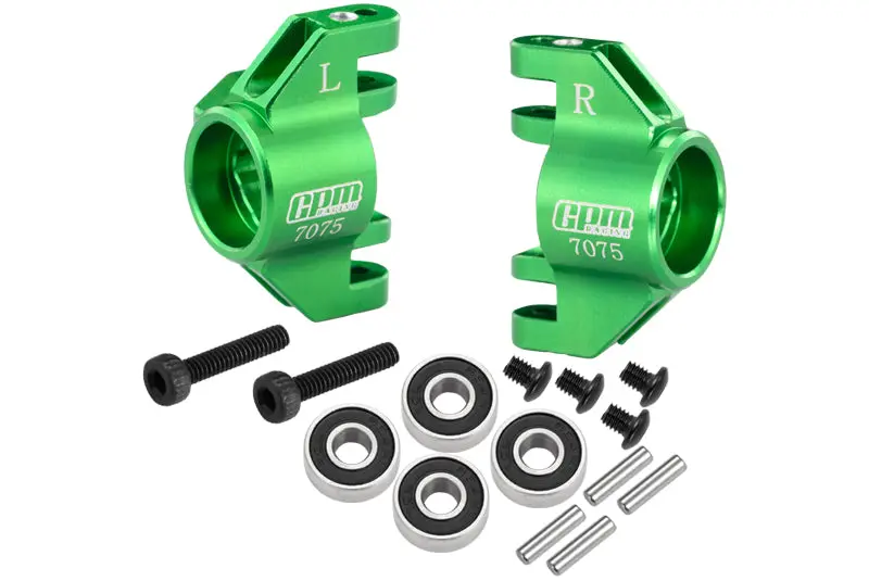 Aluminum 7075 Front Steering Block (Larger Inner Bearings) For Losi 1/18 Mini Lmt 4X4 Brushed Monster Truck Rtr-Los01026 Upgrade Parts - Green 1