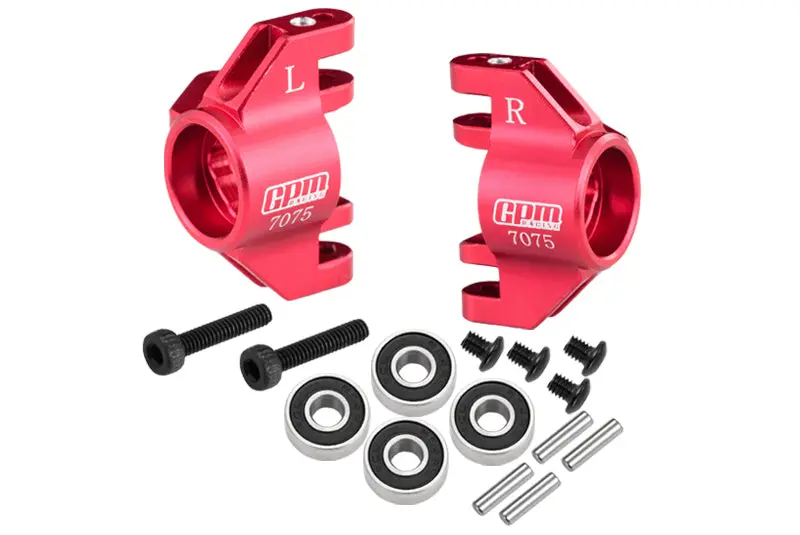 Aluminum 7075 Front Steering Block (Larger Inner Bearings) For Losi 1/18 Mini Lmt 4X4 Brushed Monster Truck Rtr-Los01026 Upgrade Parts - Red 1