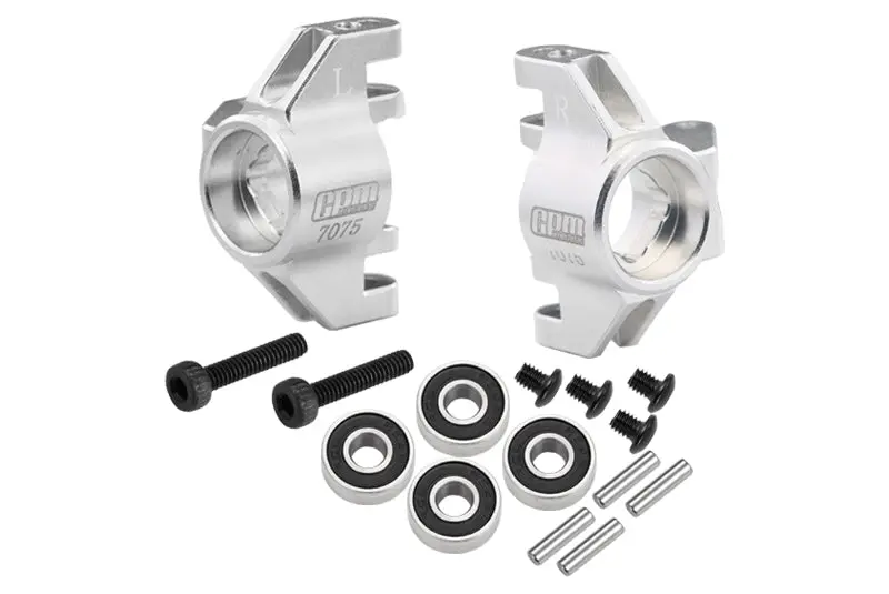Aluminum 7075 Front Steering Block (Larger Inner Bearings) For Losi 1/18 Mini Lmt 4X4 Brushed Monster Truck Rtr-Los01026 Upgrade Parts - Silver 1