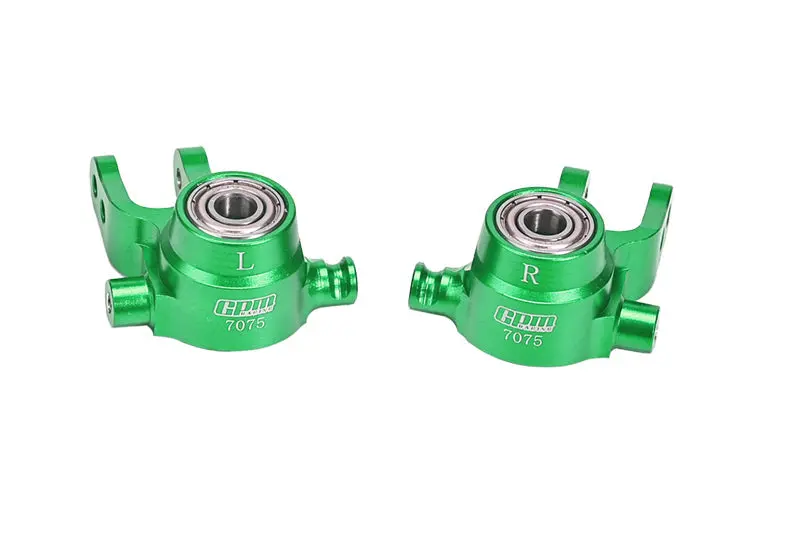 Aluminum 7075 Front Steering Blocks For Traxxas 1:10 Slash 4X4 / Nos Deegan 38 / Rustler 4X4 / Stampede 4X4 / Hoss 4X4 / Ford Fiesta St Rally Upgrade Parts - Green 1
