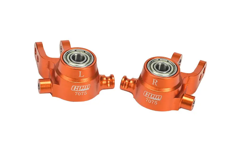Aluminum 7075 Front Steering Blocks For Traxxas 1:10 Slash 4X4 / Nos Deegan 38 / Rustler 4X4 / Stampede 4X4 / Hoss 4X4 / Ford Fiesta St Rally Upgrade Parts - Orange 1