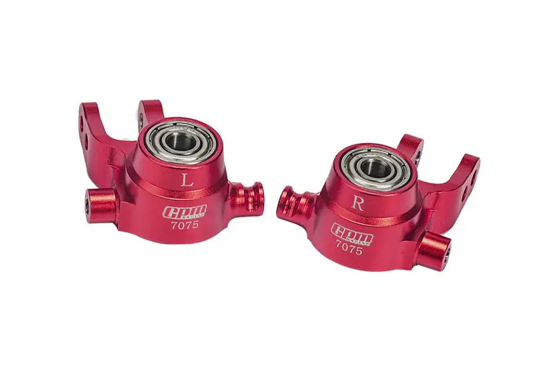 Aluminum 7075 Front Steering Blocks For Traxxas 1:10 Slash 4X4 / Nos Deegan 38 / Rustler 4X4 / Stampede 4X4 / Hoss 4X4 / Ford Fiesta St Rally Upgrade Parts - Red 1