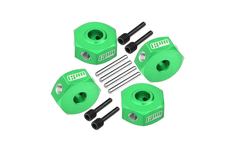Aluminum 7075 Hex Adapters (12Mm) For Losi 1/18 Mini Lmt 4X4 Brushed Monster Truck Rtr-Los01026 Upgrade Parts - Green 1