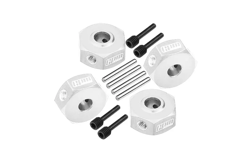 Aluminum 7075 Hex Adapters (12Mm) For Losi 1/18 Mini Lmt 4X4 Brushed Monster Truck Rtr-Los01026 Upgrade Parts - Silver 1