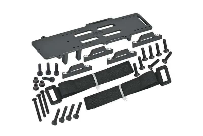 Aluminum 7075 Large Capacity Battery Compartment With Esc And Receiving Bracket For Losi 1/18 Mini Lmt 4X4 Brushed Monster Truck Rtr-Los01026 Upgrades - Black 1