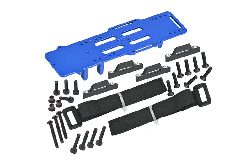 Aluminum 7075 Large Capacity Battery Compartment With Esc And Receiving Bracket For Losi 1/18 Mini Lmt 4X4 Brushed Monster Truck Rtr-Los01026 Upgrades - Blue 1