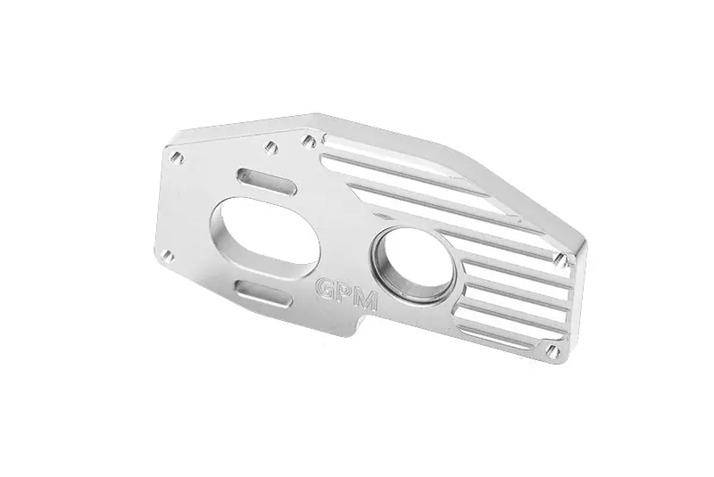 Aluminum 7075 Motor Mount Plate For Center Diff (Larger Inner Bearings) For Arrma 1:8 Mojave 4X4 4S-Ara4404 / 1:10 Outcast 4X4 4S V2-Ara4410v2 / Kraton 4X4 4S V2-Ara4408v2 Upgrades - Silver 1