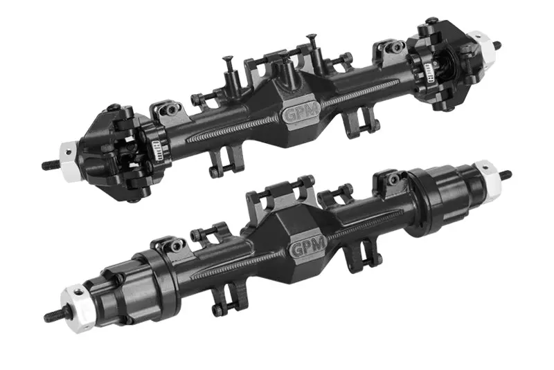 Aluminum 7075 Quick Release Front & Rear Axle Housing Kit For Losi 1/18 Mini Lmt 4X4 Brushed Monster Truck Rtr-Los01026 Upgrade Parts - Black 1
