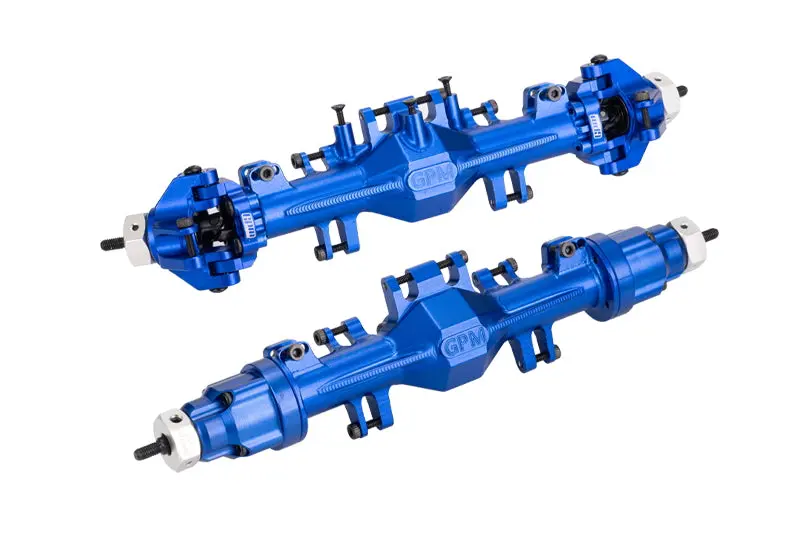 Aluminum 7075 Quick Release Front & Rear Axle Housing Kit For Losi 1/18 Mini Lmt 4X4 Brushed Monster Truck Rtr-Los01026 Upgrade Parts - Blue 1