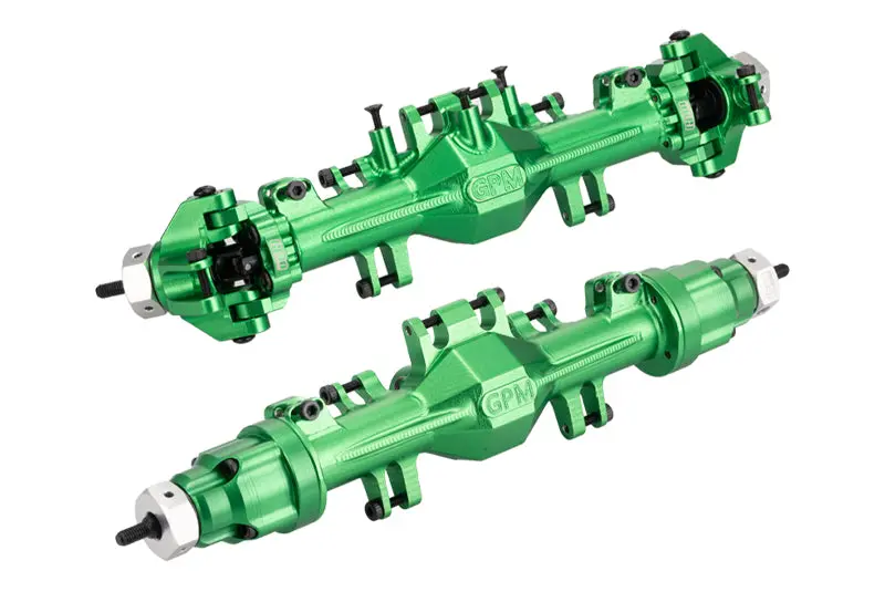 Aluminum 7075 Quick Release Front & Rear Axle Housing Kit For Losi 1/18 Mini Lmt 4X4 Brushed Monster Truck Rtr-Los01026 Upgrade Parts - Green 1