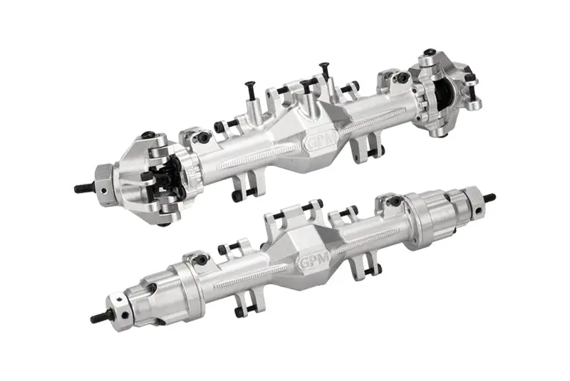 Aluminum 7075 Quick Release Front & Rear Axle Housing Kit For Losi 1/18 Mini Lmt 4X4 Brushed Monster Truck Rtr-Los01026 Upgrade Parts - Silver 1