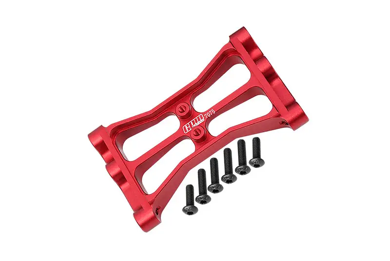 Aluminum 7075 Rear Chassis Crossmember For Traxxas 1:10 Trx 4 Trail Defender Crawler / Trx 6 Mercedes Benz G63 Upgrades - Red 1