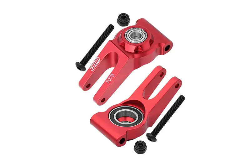Aluminum 7075 Rear Hub (Larger Inner Bearings) For Arrma 1:10 Gorgon / Senton / Vorteks / Senton V3 / Big Rock / Big Rock V3 / Granite / Granite V3 / Vorteks / 1:8 Typhon Upgrade Parts - Red 1