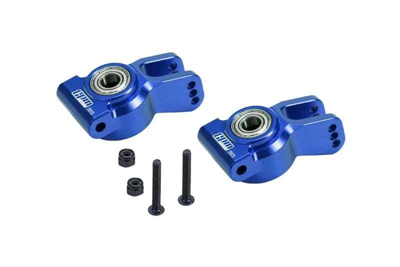 Aluminum 7075 Rear Hub Set (Larger Inner Bearings) For Losi 1/10 Lasernut U4 Tenacity Los03028 Upgrade Parts - Blue 1