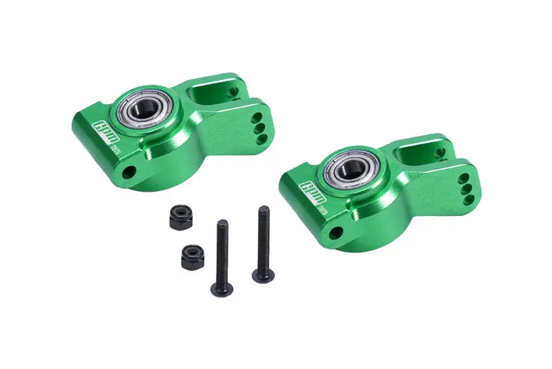 Aluminum 7075 Rear Hub Set (Larger Inner Bearings) For Losi 1/10 Lasernut U4 Tenacity Los03028 Upgrade Parts - Green 1