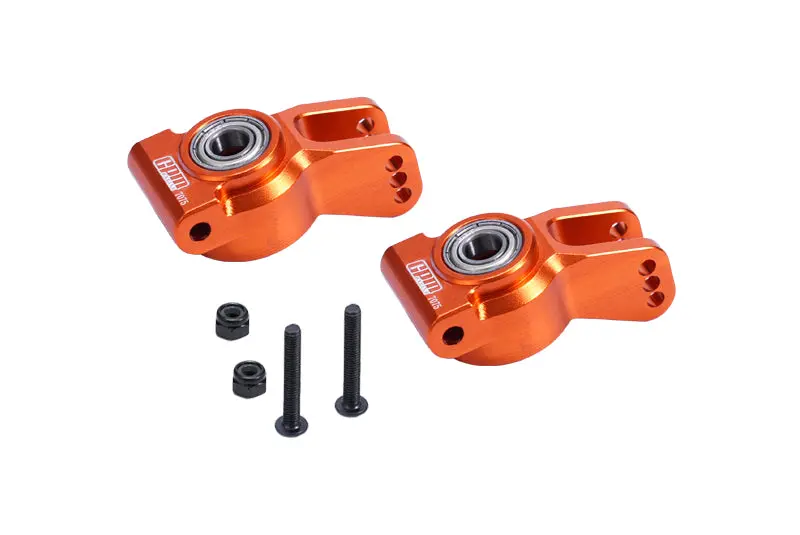 Aluminum 7075 Rear Hub Set (Larger Inner Bearings) For Losi 1/10 Lasernut U4 Tenacity Los03028 Upgrade Parts - Orange 1